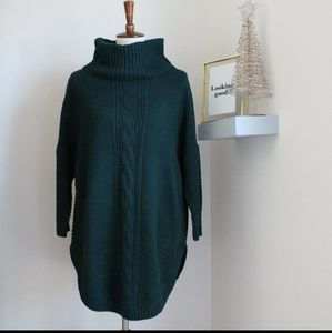 Express Cowl Neck Cable Knit Circle Hem Sweater